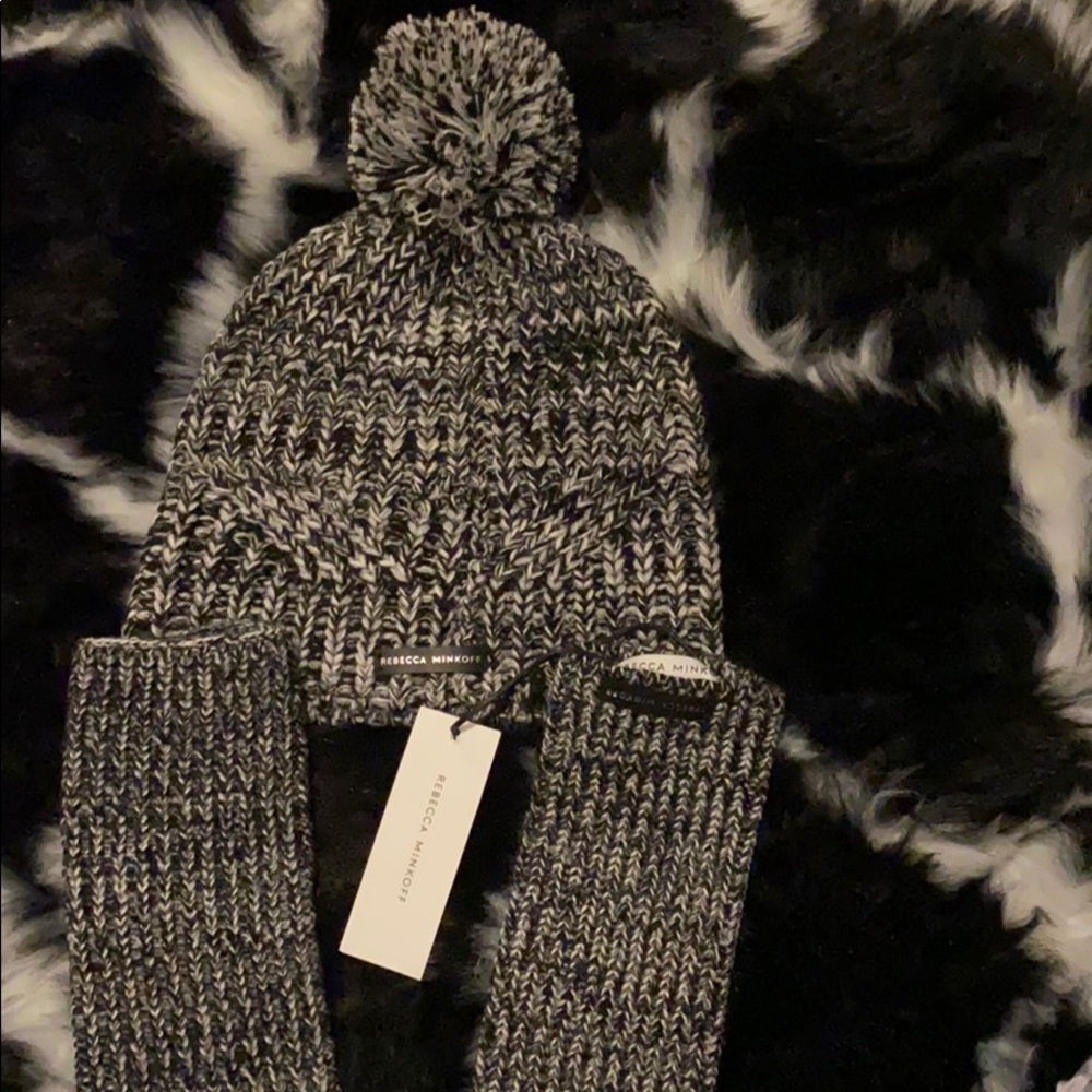 Rebecca Minkoff beanie & arm warmers